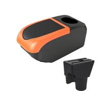 DIQXLGS Reposabrazos Para Kia Para Picanto Reposabrazos Interior Para 3X-Line Caja De Almacenamiento Para Accesorios(B2 Orange frame 6USB)