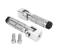 DIQXLGS Reposapiés De Moto CNC Aluminio Universal Plegable Premium PARA ATV UTV Go Kart(Plata)