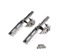 DIQXLGS Reposapiés Delanteros Autopista Motocicleta Plegables Abrazaderas Para R1250GS R 1250 GS LC 2013-2024 R1200GS R 1200 GS Adv(Plata)