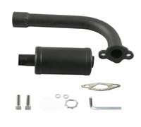 DIQXLGS Silenciador De Unión Para Tubo De Escape De Motocicleta Compatible Con Para GX160 GX200 Para Mikuni CT200U Karts Y Minimotos(NEGRO)