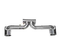 DIQXLGS Tubo De Escape Doble Para Porsche 718 Para Cayman Para Boxster UP GT3 GT4 Aspecto De Acero Inoxidable Silenciador Boquilla De Escape(Plata)