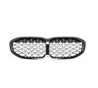 DIQXLGS Tuning Entrada Doble Listón Parrilla Paragolpes Delantero Estilo Diamante Para 1 Series F40 2020-2024 128ti M135i Para XDrive 118i(Chrome Black)