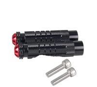 DIQXLGS Universal Para Moto Antideslizante Eficaz Rearset Reposapiés Pedales Traseros Roscado Set Trasero (Black-Red)