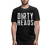 Dir-Ty HEA-DS Men's Round Neck T-Shirt Short Sleeve Top Pure Cotton T-Shirt Pullover Black(Small)