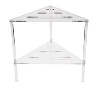 DIRBAK Acrylic Standing Shower Caddy, 2 Tier Floor Standing Hollowed Corner Shelf Organizer Made from Acrylic Material for Bathroom Bedroom Kitchen