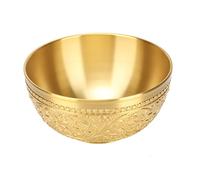 DIRBAK Cuenco decorativo de latón retro, diseño único exquisito, cuenco de latón tallado para decoración de mesa, frutero de metal dorado cepillado mate sin pulir