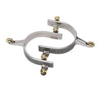 DIRBAK Espuelas ecuestres Florales Vintage, Equipo de equitación de Acero Inoxidable con Accesorio de Tanga de Mezclilla, Equipo de Entrenamiento de Caballos Estilo Rancho clásico para