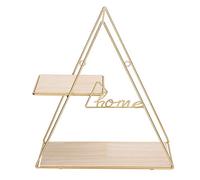 DIRBAK Estante de Pared Triangular, Estante de Almacenamiento de Hierro Forjado y Madera, Organizador de exhibición Decorativo para Sala de Estar, Dormitorio, Estante montado en la Pared