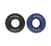 DIRBAK Rubber Tire Chew Toy Set, 2 Pack Blue and Black Tire Shaped Dog Toy with Textured Surface for Play, Medium to Large Breed Dogs