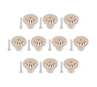 DIRBAK Tiradores de puerta redondos, tiradores de gabinete retro, tiradores de cajones universales simples de aleación de zinc para gabinetes de oficina y hogar, color blanco, 10 juegos