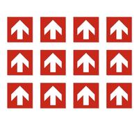 Dirección de flecha contra incendios: arriba, abajo, derecha, izquierda - DIN EN ISO 7010/ASR A1.3 - Pegatinas de 2,5 cm, 12 unidades