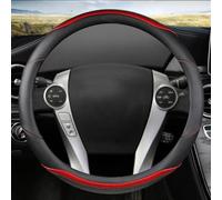 Dirección segmentada Protector para Volante De Coche De Carbono para Toyota para Prius 30(XW30) 2009-2015 para Aqua 2014 para Prius C(US) V(US) 2012-2017(Rojo)