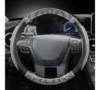 Dirección segmentada Protector para Volante De Coche De Grano De Madera De Caoba para Ford para Everest 2016 2017 2018 2019 Accesorios para Automóviles(Titanium)