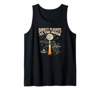 Direct Flights to The Moon Florida Space Coast Retro Camiseta sin Mangas