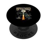 Direct Flights to The Moon Florida Space Coast Retro PopSockets PopGrip Adhesivo