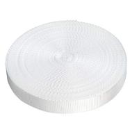 Direct Manufacturing Rollo de cinta de polipropileno de 25 mm x 50 m para bricolaje, correas, arneses, amarre y más | 440 kg de tensión de rotura | Fabricado en Reino Unido (blanco)