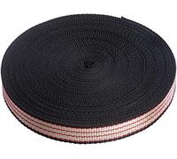 Direct Manufacturing Rollo de cinta de polipropileno de 25 mm x 50 m para bricolaje, correas, arneses, amarre y más | 440 kg de tensión de rotura | Fabricado en Reino Unido (rojo, beige y negro)