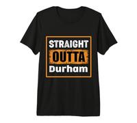 Directamente Fuera de Durham Carolina del Norte Estados Unidos Vintage Humor Camiseta Premium