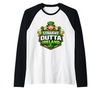 Directamente Fuera de Irlanda Orgullo irlandés Día de San Patricio Camiseta Manga Raglan