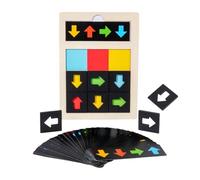 Direction Block Puzzle,Wood Color Recognition Block Puzzle | Logic Cognitive Board Game Shape Matching Educational Toy for Kids Boys Children
