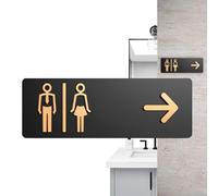 Directional Restroom Sign, Acrylic Adhesive Left Right, Business Office