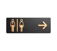 Directional Restroom Sign - Acrylic Adhesive Left Right Directional Restroom Sign for Business, Shopping Malls, Buildings, Hotels Restaurants Coffee Shops, Wayfinding Display Use