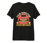Director de Cine Antes del Editor de Video Coffee Lover Director de Cine Camiseta Premium