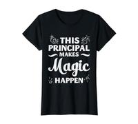 Director de la Escuela Magic Happens Liderazgo Apreciación Camiseta gráfica económica, Mujer, Negro, XL