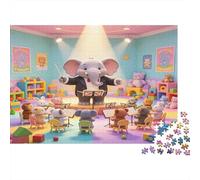 Director Elefante Aula Puzzle de 1000 Piezas Papel para Adultos Orquesta Animal Escena Juego de Puzzle para Toda la Familia Relajación Hogar Regalo Decoración 38x26cm/1000pcs