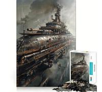 Dirigible Steampunk, 1000 Piezas, Rompecabezas para Adultos, Regalo, Juguete de Habilidad, Alivio del estrés, Corte Exacto, Lista de Deseos de Papá Noel 50x75cm