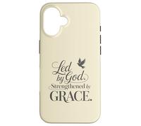 Dirigido por Dios Fortalecido por la Gracia Carcasa para iPhone 16