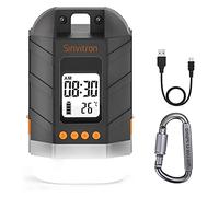 DIRIGIÓ Luz de camping con fuente de alimentación recargable y móvil 15000mAh, luz de campaña de acampada regulable, a prueba de agua 4 modos de luz de emergencia, LCD luz de batería