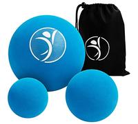 diRiva Juego de bolas de masaje de alta calidad (3 piezas) (bola de masaje de 9 cm, bola de lacrose de 6 cm y bola de fascia pequeña de 4 cm) - para automasaje de la fascia incluye libro electrónico con ejercicios