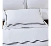 DIRKES 1 Unidad de Fundas de Almohada de Lujo 100% de algodón Bordado de Egipto para Hotel, Funda de Almohada Blanca, 55 * 85cm