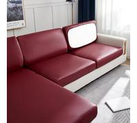 DIRKES Funda de cojín de sofá Impermeable de Cuero PU elástico, Funda de Asiento de sofá, Funda de Respaldo, Protector de sofá de fácil Limpieza para Mascotas y niños