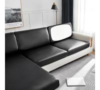 DIRKES Funda de cojín de sofá Impermeable de Cuero PU elástico, Funda de Asiento de sofá, Funda de Respaldo, Protector de sofá de fácil Limpieza para Mascotas y niños