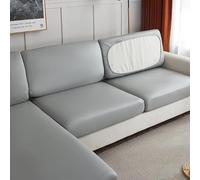 DIRKES Funda de cojín de sofá Impermeable de Cuero PU elástico, Funda de Asiento de sofá, Funda de Respaldo, Protector de sofá de fácil Limpieza para Mascotas y niños