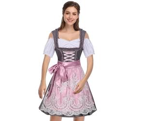 Dirndl alemán para mujer, tirolesa, auténtico, con cuello en U, ver imagen