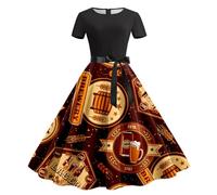 Dirndl Damen Midi Trachtkleid Trachtenmode Trachtenrock Kleid Dirndlbluse Dirndlschürze Trachtenrock Dirndl Volletttsets 2025 Dirndlkleid Elegant Oktoberfest Outfit mit Schürze Komplettsets, café, XL