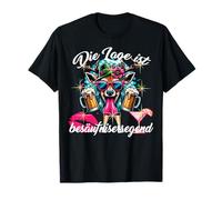 Dirndl Lederhose Hirsch Bier Oktoberfest Spruch Saufen Sekt Camiseta