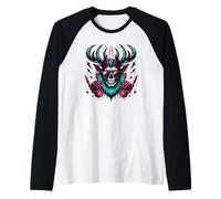 Dirndl Lederhose Hirsch Oktoberfest Heavy Metal Rock Roll Camiseta Manga Raglan
