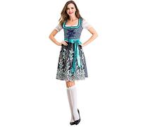 Dirndl Midi Damen mit Schnürung vorne Trachtkleid Trachtenrock Knielang Bluse Trachten Übergröße Elegant Dirndel Spitze Modern Dirndlschürze Grosse Grössen Delantal Dress Special Anlässe