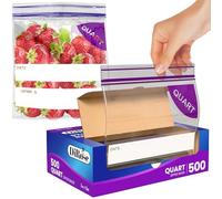 DiRose Bolsas de 500 unidades - 1 cuarto de galón de almacenamiento con cierre - Diseño práctico y duradero - Material seguro para alimentos sin BPA - Cierre fácil de cremallera - Ideal para