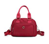 DIRRONA Bandolera de Mujer Bolsas de Hombro Moda Bandolera de Mujer Viajes Casual Nylon Bolso de Mujer Trabajo Compras Bolsos Cruzados Multibolsillos Uso Diario Bolso de Mujer Rojo