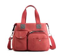 DIRRONA Bolso Bandolera Mujer Bolso Casual Tote Bag Mujer Grande Nylon Multibolsillos Bolso Mujer - Asas Dobles Cómodas Duradero Impermeable para Viaje Ciudad Compras Naranja