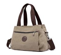 DIRRONA Bolso Bandolera Mujer Grande De Lona - Bolso De Mano Ligero con Múltiples Compartimentos, Correa Desmontable Y Material Lavable - Ideal para Trabajo, Viajes, Compras Y Uso Diario