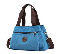 DIRRONA Bolso Bandolera Mujer Grande De Lona - Bolso De Mano Ligero con Múltiples Compartimentos, Correa Desmontable Y Material Lavable - Ideal para Trabajo, Viajes, Compras Y Uso Diario