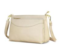 DIRRONA Bolso de Hombro Para Mujer Elegante Bolsa Cruzada Para Mujer Gran Capacidad Hecho a Mano Bolsa de Mensajero Para Señora Turismo Vacaciones Citas Impermeable Cuero Genuino Gris