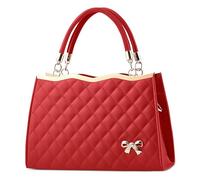 DIRRONA Bolsos De Mujer Bolso Bandolera Elegante para Mujer Bolsos Hombro Decoración Lazo Bolso De Mensajero De Fiesta De Viaje Bolso De Mujer De Cuero De PU Bolso De Hombro De Mano Clásico Rojo