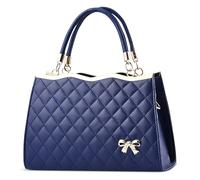 DIRRONA Bolsos De Mujer Bolso Bandolera Elegante para Mujer Bolsos Hombro Decoración Lazo Bolso De Mensajero De Fiesta De Viaje Bolso De Mujer De Cuero De PU Bolso De Hombro De Mano Clásico Azul